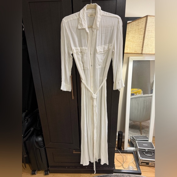 L'AGENCE Dresses & Skirts - L'AGENCE White Maxi Shirt Dress